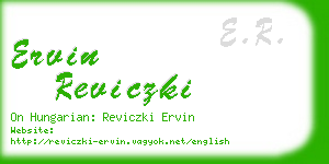 ervin reviczki business card